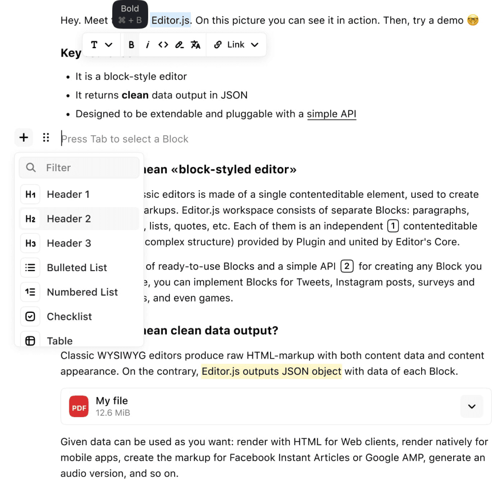 thumbnail for Editor.js